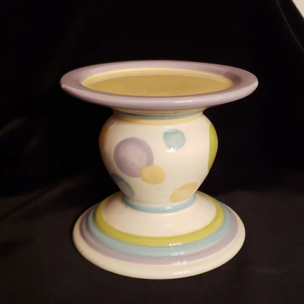 Vintage PartyLite Lively Pillar Holder 2 Pc Set - Picture 4 of 10